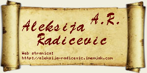Aleksija Radičević vizit kartica